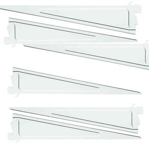 6-PK ClosetMaid 2853 ShelfTrack 12-Inch Locking Shelf Brackets, White, 6-PK